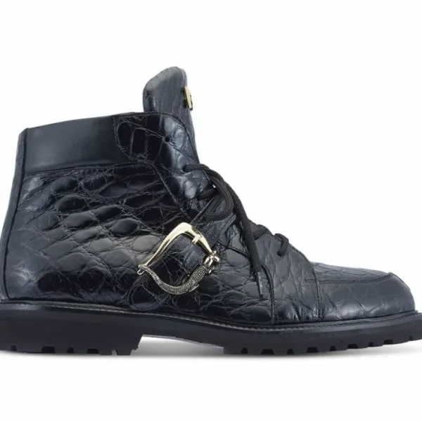 Store Mauri 4994/1 Alligator Chukka Boots Solid Black (Special Order) SolidBlack