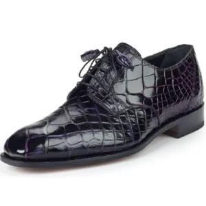 Clearance Mauri 4613 Alligator Derby Shoes (SPECIAL ORDER) Grape