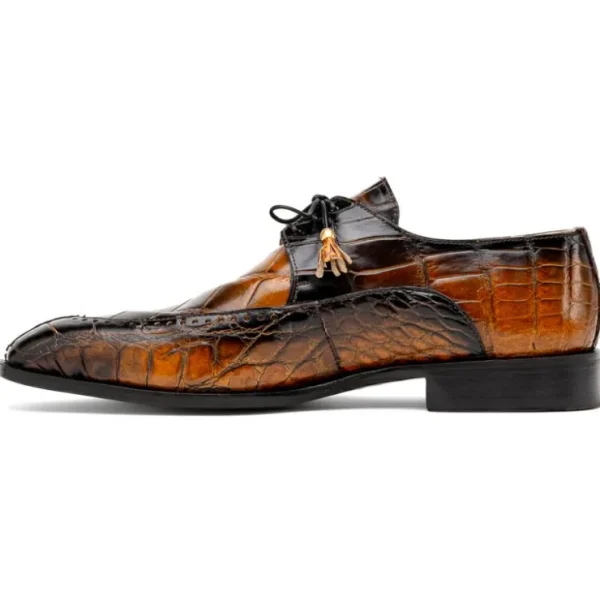 mauri__alligator_derby_sh_1-1.webp New Mauri 3287 Alligator Derby Shoes Toffee / Dirty Black (Special Order) Toffee/DirtyBlack