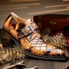 Hot Mauri 44166/2 Alligator Monk Strap Dune Smoke T. Moro (Special Order) DuneSmokeT.Moro