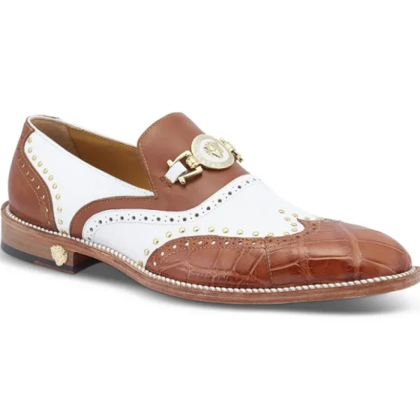 Store Mauri 3092 Alligator Shoes Cognac / White