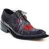 Outlet Mauri 44268 Alligator Shoes Mediume Gray / Bordo Gray/Bordo