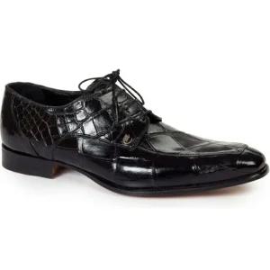 Clearance Mauri 4642 Arsenal Alligator Split Toe Shoes (SPECIAL ORDER) Black