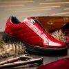 Best Mauri 8478/10 Baby Croc / Quilted Velvet / Patent Sneaker Red