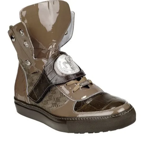 Flash Sale Mauri 8797 Baby Crocodile & Patent Leather Sneakers (Special Order) Taupe