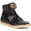 Online Mauri 6129 Baby Crocodile & Nappa Sneakers (Special Order) Black