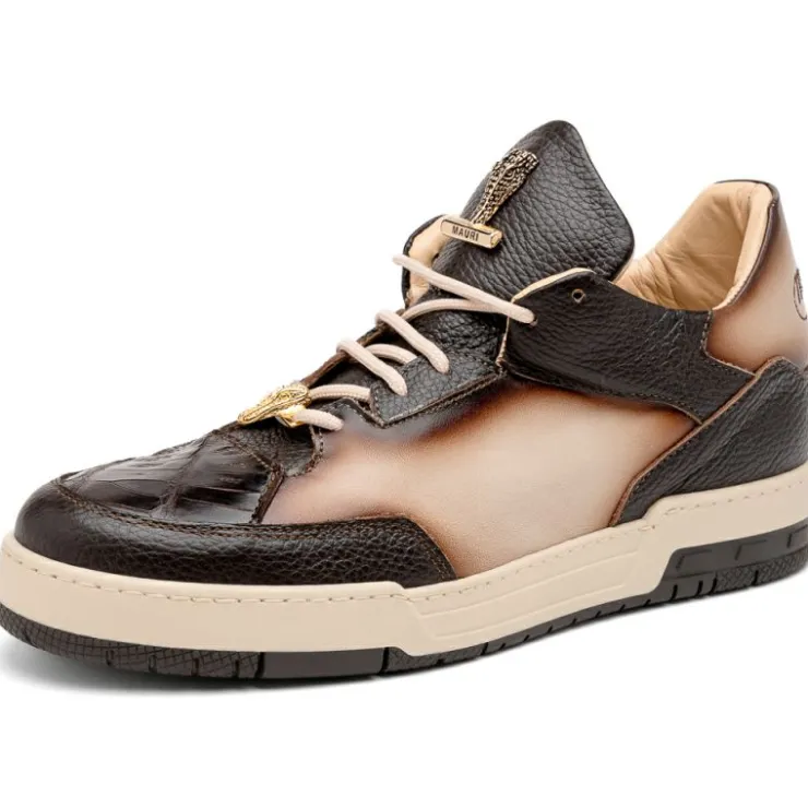 Clearance Mauri 8423 Baby Crocodile & Nappa Sneakers Sport Rust / Dune Dirty Gold SportRust/DuneDirtyGold