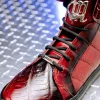 Best Mauri 6129/1 Baby Crocodile High Top Sneakers Red / Dirty Black Red/DirtyBlack