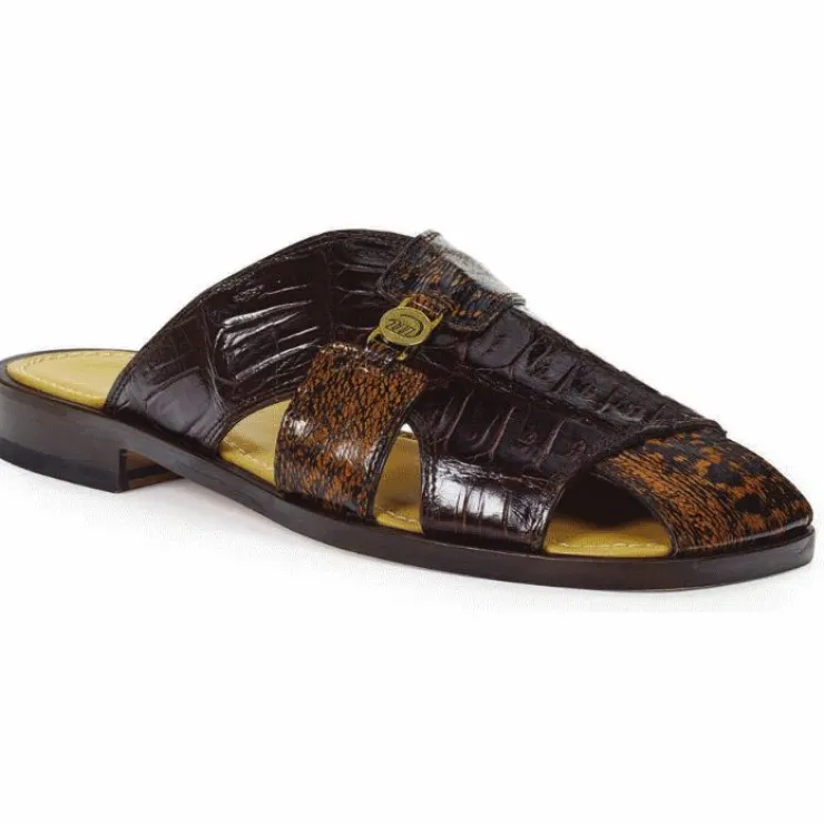 New Mauri 1615 Barabino Shark & Crocodile Sandals Brown & Gold Rust (Special Order) Brown/SportGold