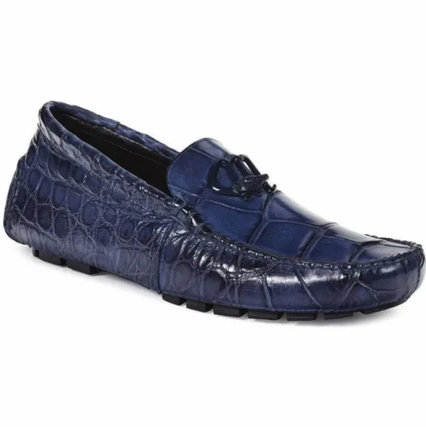 Hot Mauri 3420 Bartolini Alligator Driving Shoes Wonder Blue (Special Order) WonderBlue