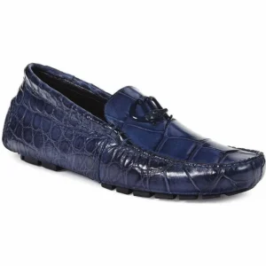 Fashion Mauri 3420 Bartolini Alligator Driving Shoes Wonder Blue (SPECIAL ORDER) WonderBlue