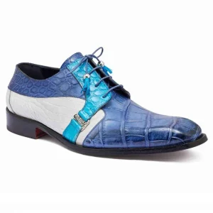 Store Mauri 4971 Body Alligator Shoes Caribbean Blue / Azure / White (Special Order)