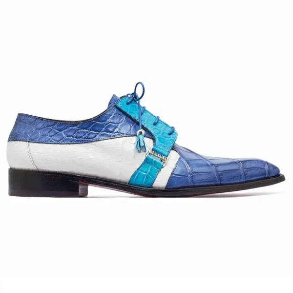 Store Mauri 4971 Body Alligator Shoes Caribbean Blue / Azure / White (Special Order)