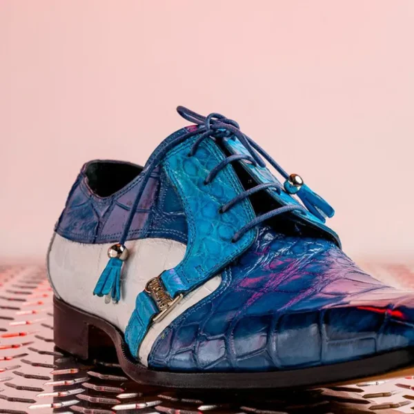 Store Mauri 4971 Body Alligator Shoes Caribbean Blue / Azure / White (Special Order)