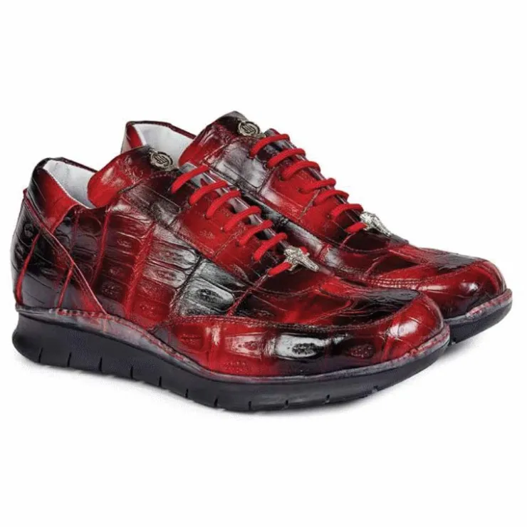 Best Sale Mauri 8932 Borromini Crocodile Sneakers Red / Black (Special Order) Red/Black