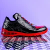 Online Mauri 8900/2 Bubble Patent Leather Embossed Baby Croc Sneakers Black / Red Black/Red