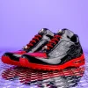 Online Mauri 8900/2 Bubble Patent Leather Embossed Baby Croc Sneakers Black / Red Black/Red