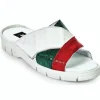 Best Mauri 5018 Cagnola Crocodile Sandals Italian Flag (Special Order) White/Red/Green