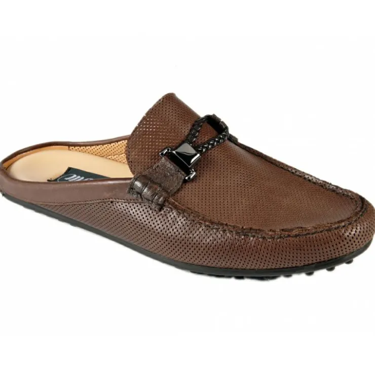 Best Sale Mauri 3473 Calfskin / Ostrich Half Shoes Freedom Brown / Testa Moro (Special Order)