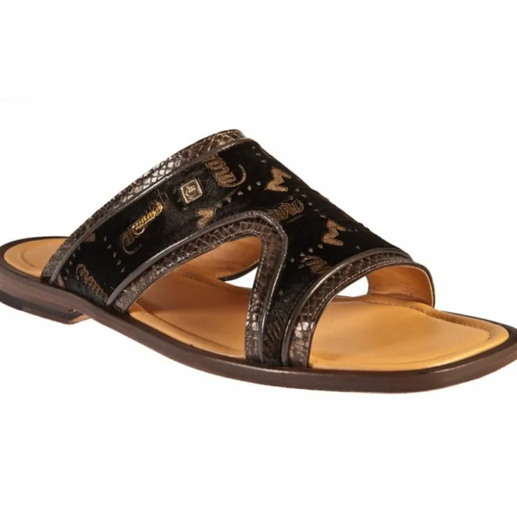 Store Mauri 5073/2 Calfskin / Velvet Sandals (Special Order) Brown