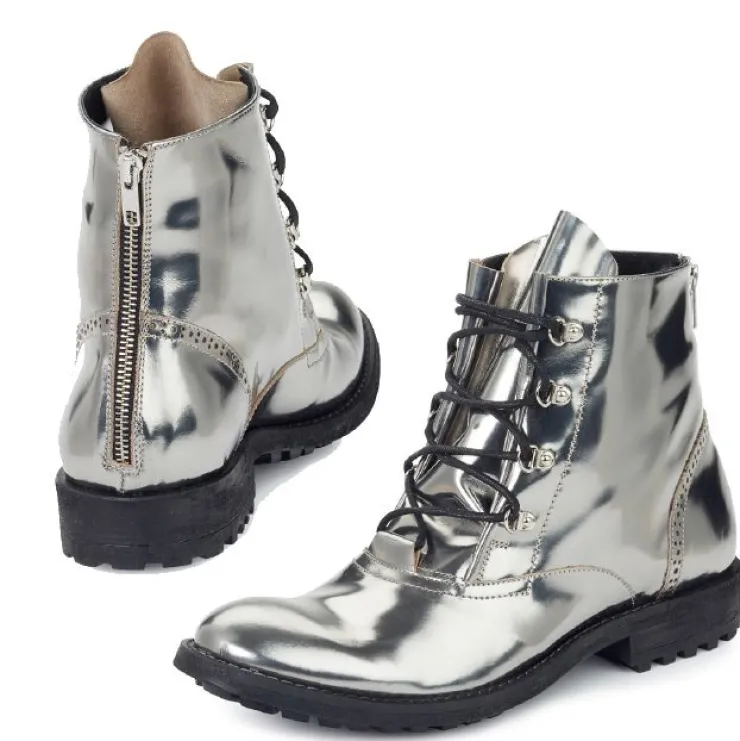 Cheap Mauri 53144 Calfskin Boots Metallic Silver (Special Order) MetallicSilver