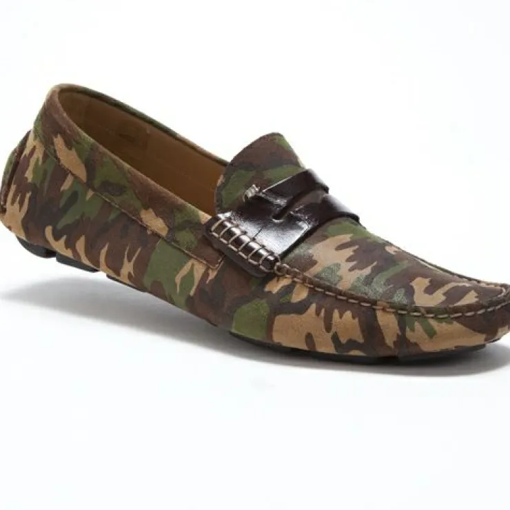 Hot Mauri 9228 Camo Suede & Crocodile Driving Loafers Camouflage (Special Order) Camouglage