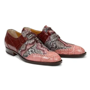 Best Mauri 53124 Caracalla Alligator Wingtip Shoes Cherry / Purple (SPECIAL ORDER) Cherry/Purple