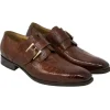 Discount Mauri 4853-3 Cardinal Ostrich Leg Monk Strap Shoes Gold (Special Order) Cognac