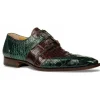 New Mauri 53130 Como Alligator Wingtip Shoes Forest Green / (Special Order) Rust