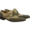 Best Mauri 3040 Corleone Ostrich Monk Strap Shoes Mousse & Dune (Special Order) Mousse/Dune