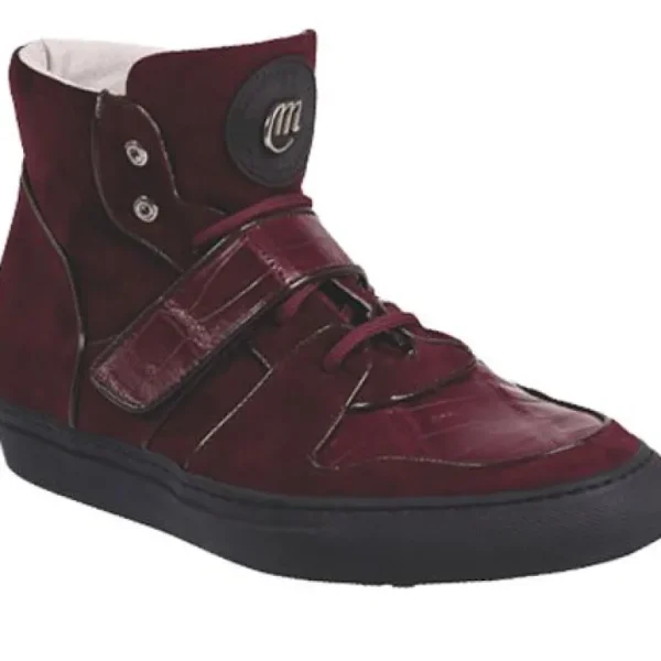 Best Sale Mauri 8877 Croco & Suede High Top Sneakers Ruby Red (Special Order) RubyRed