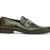 Shop Mauri 4885 Croco Flanks Dress Shoes Money Green (Special Order) MoneyGreen