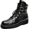 Outlet Mauri 3200 Crocodile Boots (Special Order) Black