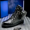 Outlet Mauri 3200 Crocodile Boots (Special Order) Black