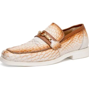 Fashion Mauri 4894/7 Debonair Alligator & Nappa Loafers White / Dirty Cognac