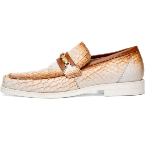 Fashion Mauri 4894/7 Debonair Alligator & Nappa Loafers White / Dirty Cognac