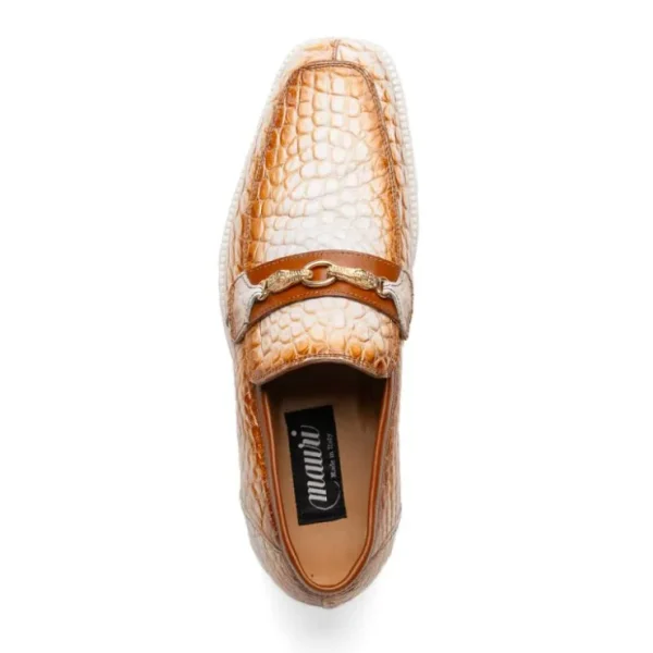 Fashion Mauri 4894/7 Debonair Alligator & Nappa Loafers White / Dirty Cognac