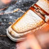 Fashion Mauri 4894/7 Debonair Alligator & Nappa Loafers White / Dirty Cognac