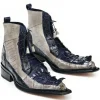 Hot Mauri 44187 Dragon Croc Hornback Ostrich Leg Boots Wonder Blue (Special Order) WonderBlue