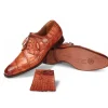 New Mauri 1059 Durini Alligator Derby Shoes (Special Order) Cognac