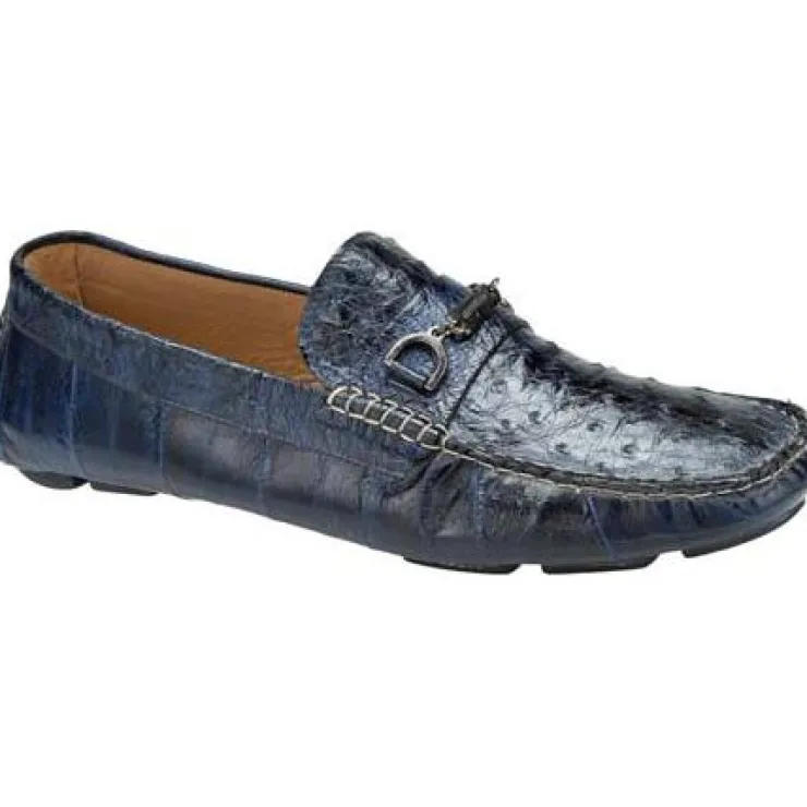 Cheap Mauri 9226 Eel & Ostrich Driving Loafers (Special Order) Blue