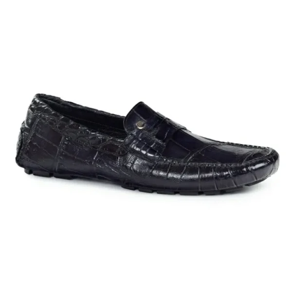 Cheap Mauri 3128 Ercole Alligator Driving Loafers (SPECIAL ORDER) Black