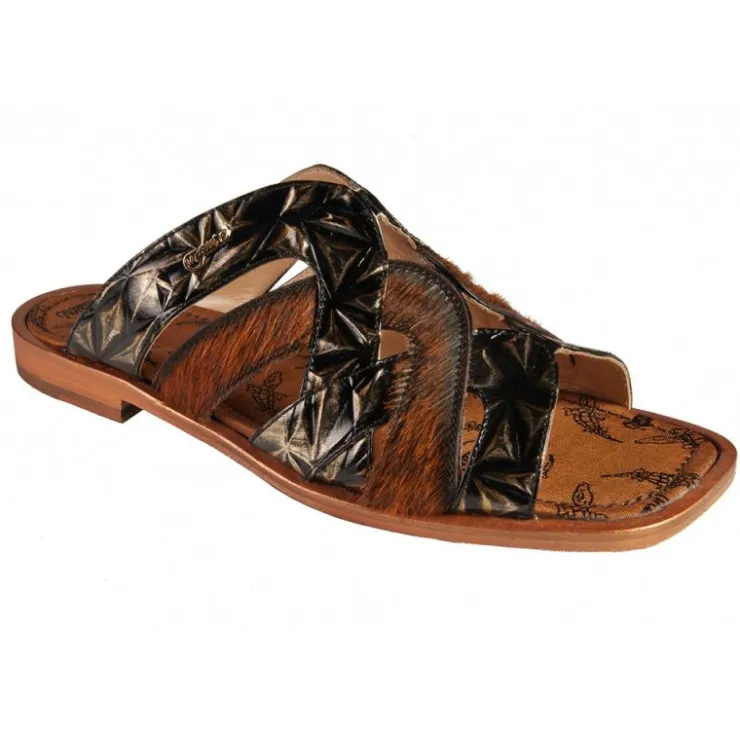 Cheap Mauri 1588 Fabric / Pony Horsy Corrison Sandals Scudo Brown / Negroni (Special Order)