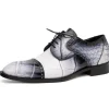 Discount Mauri 1087/2 Flawless Alligator Cap Toe Derby White / Dirty Black