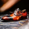 Hot Mauri 1087/2 Flawless Alligator Cap Toe Derby Cognac / Dirty Gold