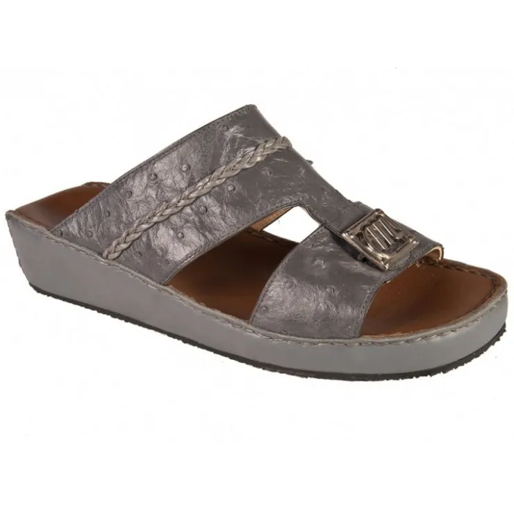 Outlet Mauri 5150 Genuine Ostrich Sandals Medium Grey (Special Order) MediumGrey