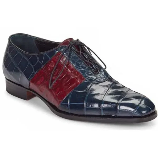 mauri__giardini_alligator_0.webp Online Mauri 53169 Giardini Alligator Oxfords Wonder Blue / Ruby (Special Order) Red