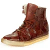 Online Mauri 6129 Golden Boy Baby Crocodile Hi Top Sneakers (Special Order) Brandy