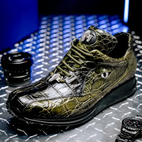 Best Mauri 8596/3 Hazard Hornback/ Alligator Sneakers Money Green/ Dirty Black MoneyGreen/DirtyBlack