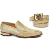 Clearance Mauri 4615 Hornback & Crocodile Loafers (Special Order) Bone